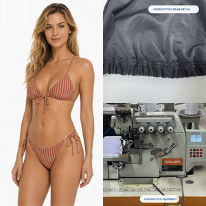 Custom Striped Triangle Bikini Set Private Label Factory