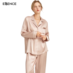 Long Sleeve Piping Custom 100% Silk Pajamas