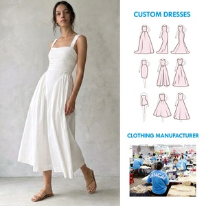 Linen Blend Square Neck Ruched Midi Dress Factory China