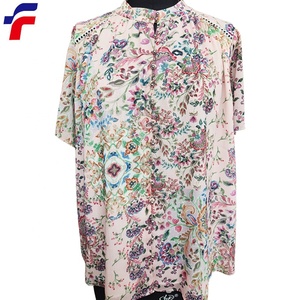 Hot Sell OEM ODM Wholesale Fashion Spring Summer Women's pink Floral Print Blouse