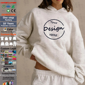 Custom Oversized Embroidered French Terry Baggy Hoodie Women
