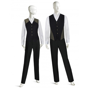 OEM Hotel Design Restaurant Wear Vest Shirts and Pants Waitress Waiters Uniform