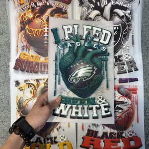 High-quality Customization Team Garment Plastisol Washable Heat Transfer Iron-On Printing Services for T-Shirts and Packaging