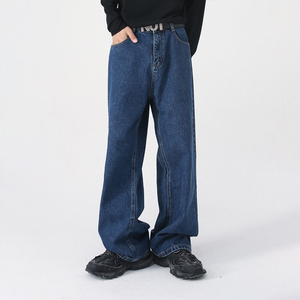 OEM ODM Wholesale Eco Medium Best Selling Style Jeans Washed Loose Fashion Retro Straight Leg Medium Jeans for Men