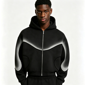 Streetwear Patchwork Zip Up Custom Hoodies Jacket